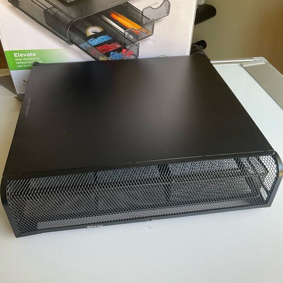 Mind Reader Monitor Stand, Ventilated Laptop Riser, Desktop Organizer, Storage - Picture 4 of 7